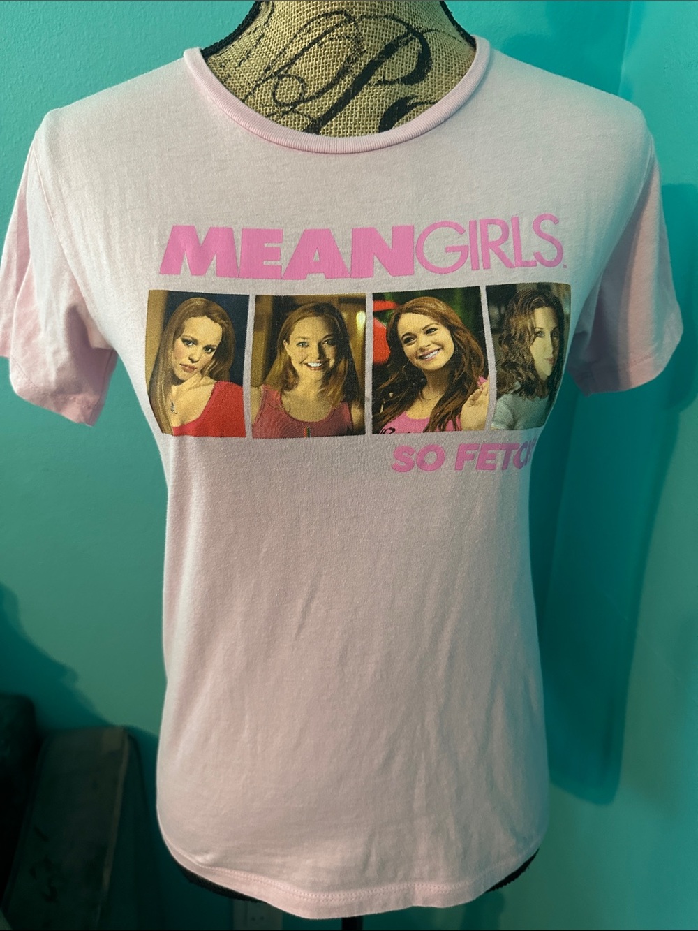 MEAN GIRLS So Fetch Baby Pink Fitted Tshirt L